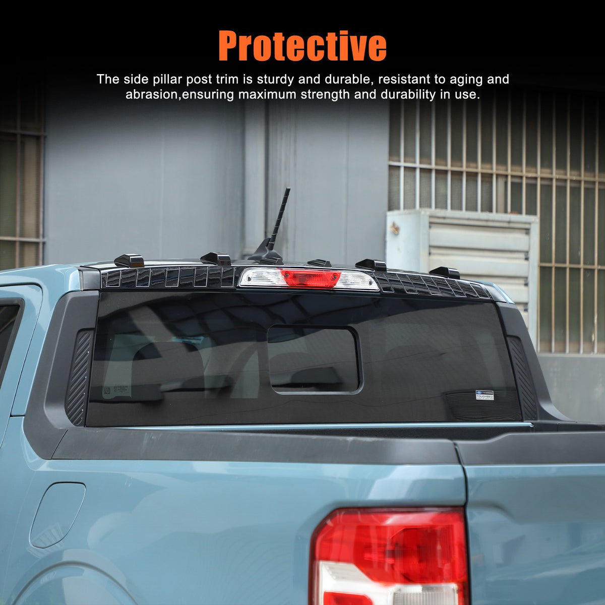 Glossy Piano Black ABS Rear Roof Spoiler Trim For Ford Maverick 2022+ US 2