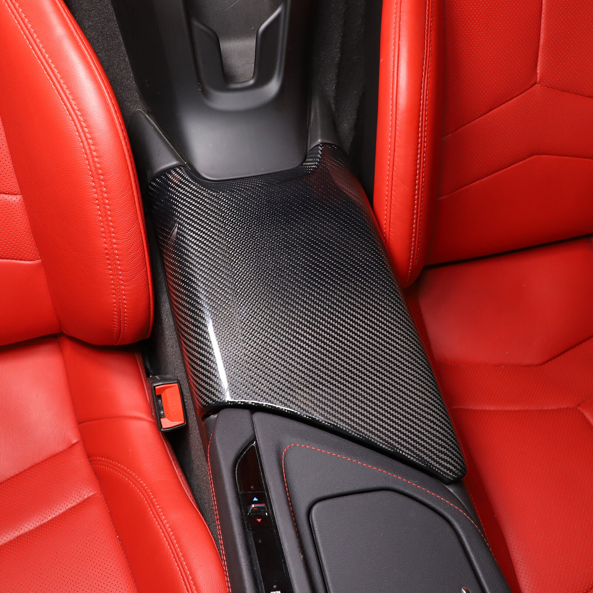 Real Carbon Fiber Center Console Armrest Box Cover Trim For Corvette C8 2020-26 21
