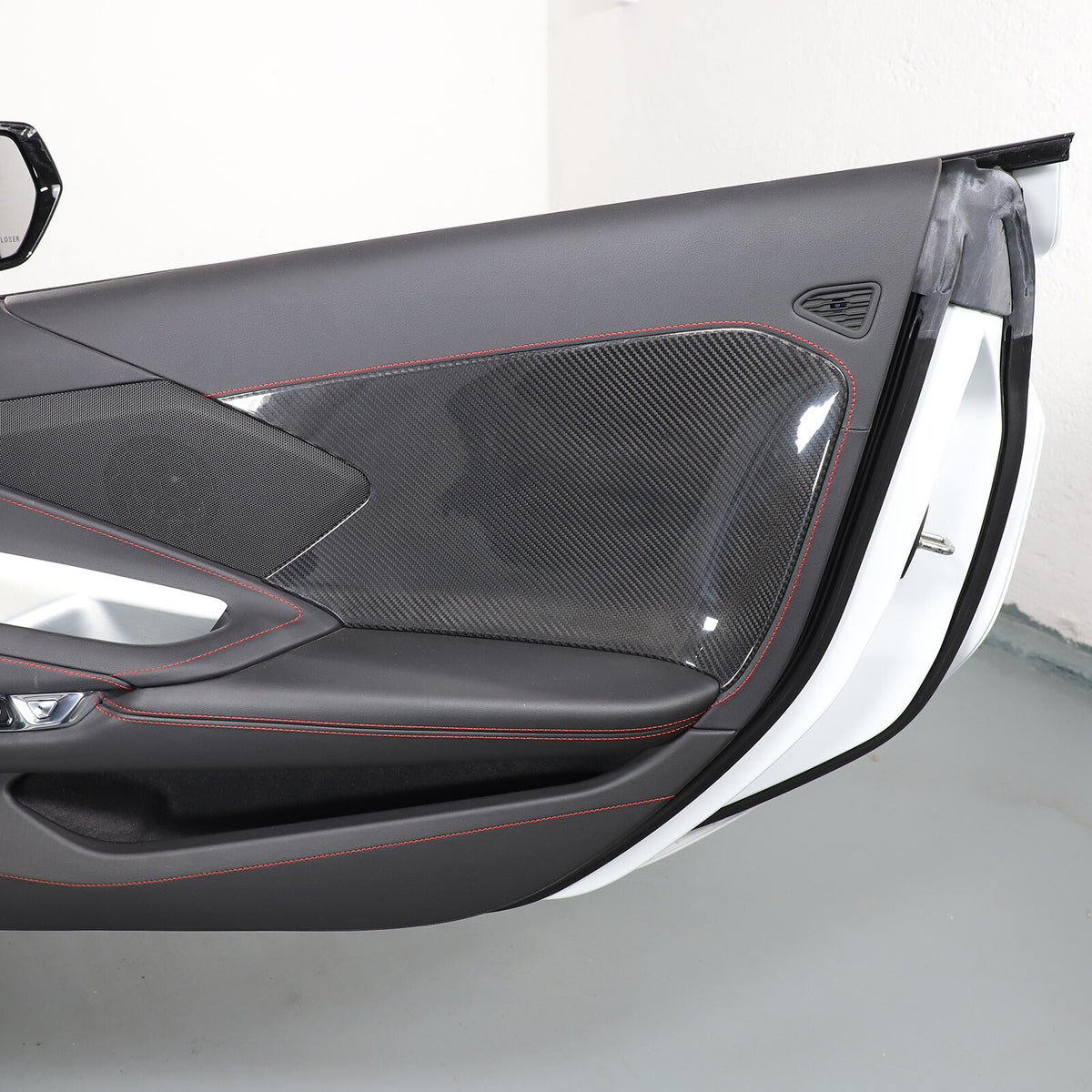 Real Carbon Fiber Interior Door Cover Trim Decoration for Corvette C8 2020-26 US 9