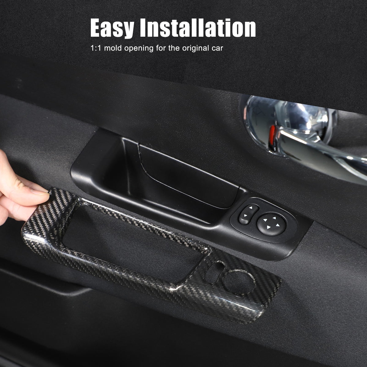 Real Carbon Fiber Mirror Adjustment Panel Trim For Fiat 500 312 2010-2022 22