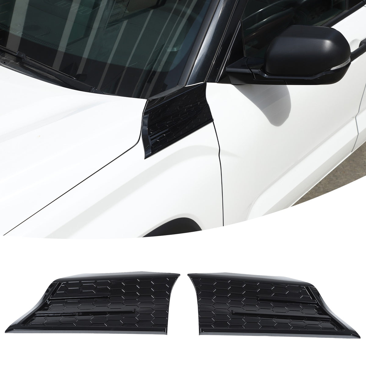 Glossy Piano Black Fender Upper Decoration Cover Trim For Toyota Tundra 2022+ US 21