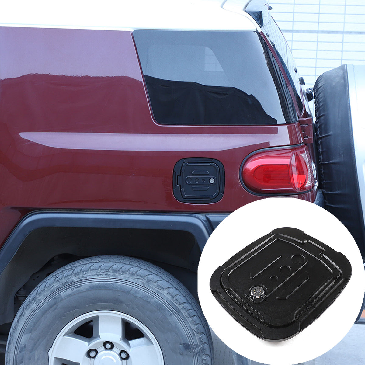 Door Fuel Tank Cover Lock Key Gas Cap Tank Trim For Toyota FJ Cruiser 2007-21 US 5