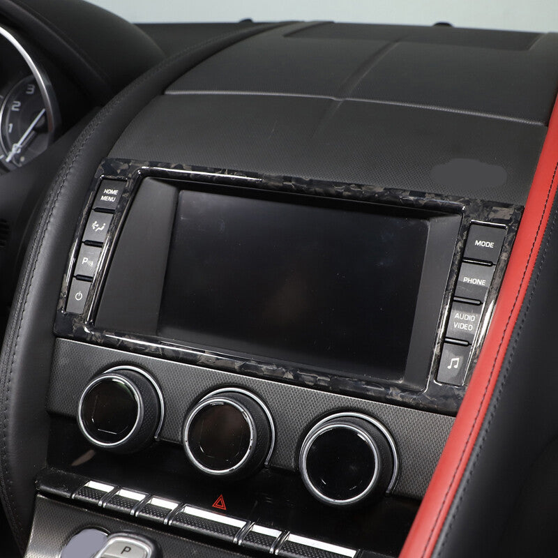 Forged Carbon Fiber Center Console Dashboard Display Trim For Jaguar F-Type 13+ 14