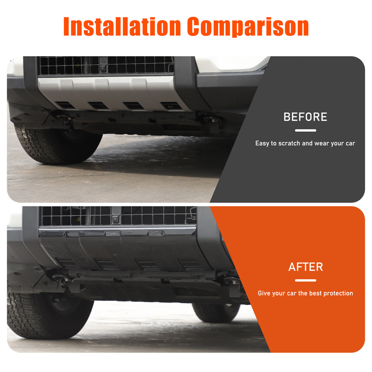 Glossy Black Front Bumper Guard Plate Trim For Land Cruiser LC250 2024-2025 US 4