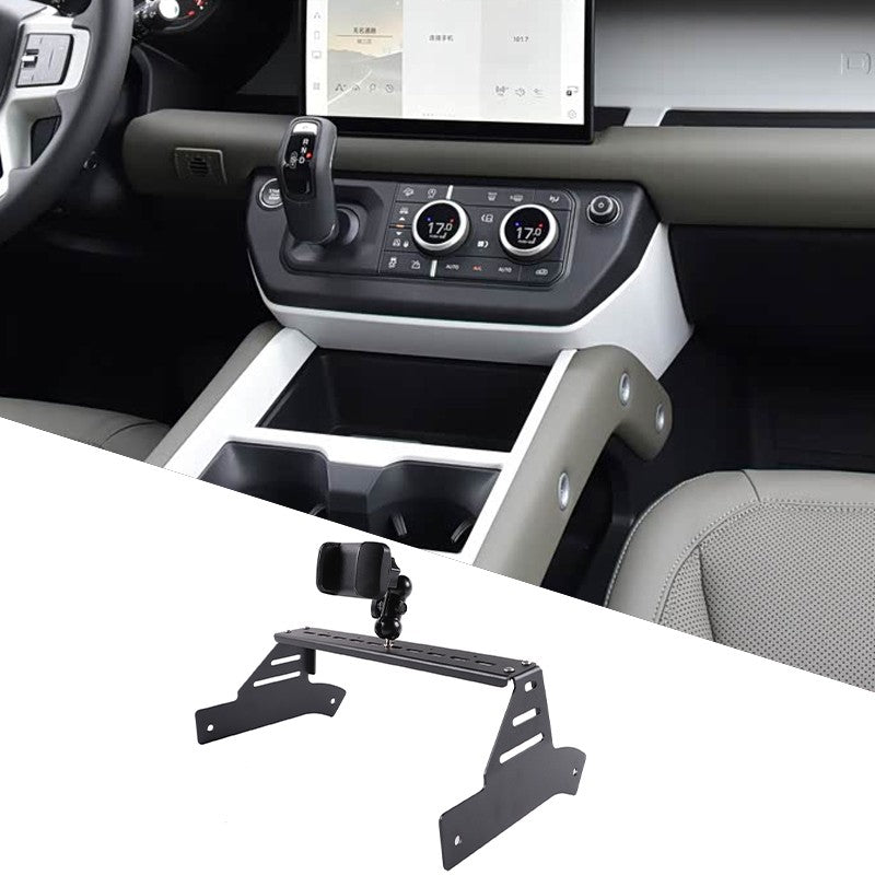 Black Clip Center Console Phone Mount Bracket For Land Rover Defender L663 2020+ 15