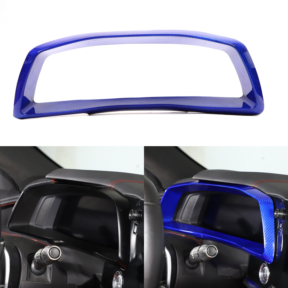 Blue Real Carbon Fiber Speedometer Instrument Trim For C8 Corvette 20-25 24