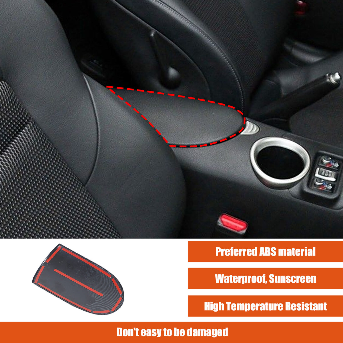 ABS Carbon Fiber Center Console Armrest Box Trim For Nissan 370Z Z34 09-20 US 19