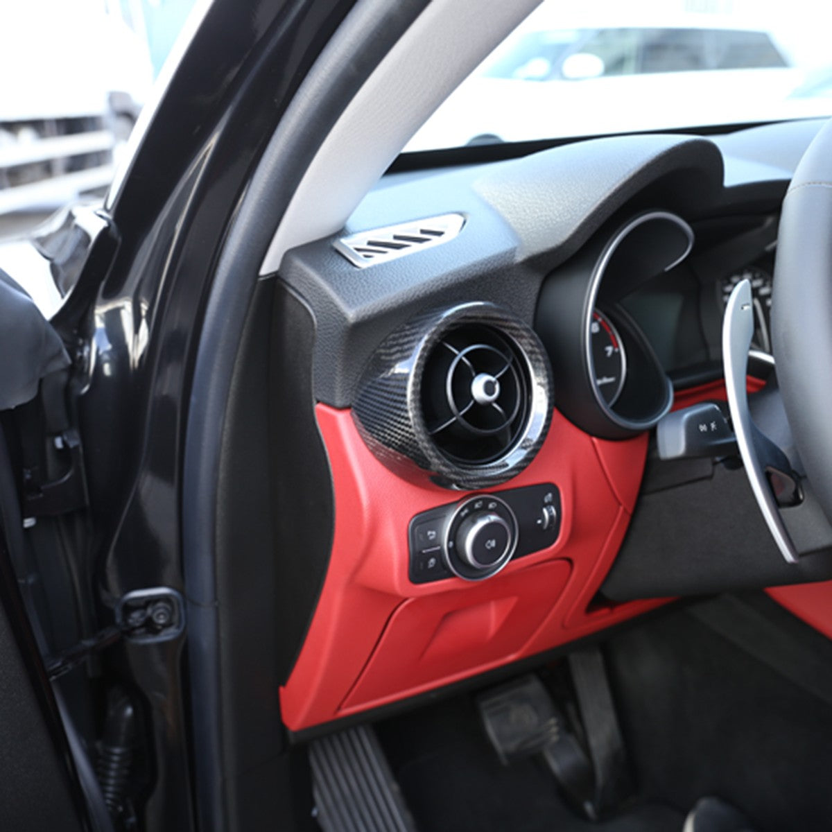 Real Dry Carbon Fiber Side Air Vent Trim Cover For Alfa Romeo Stelvio 2017-20 US 9