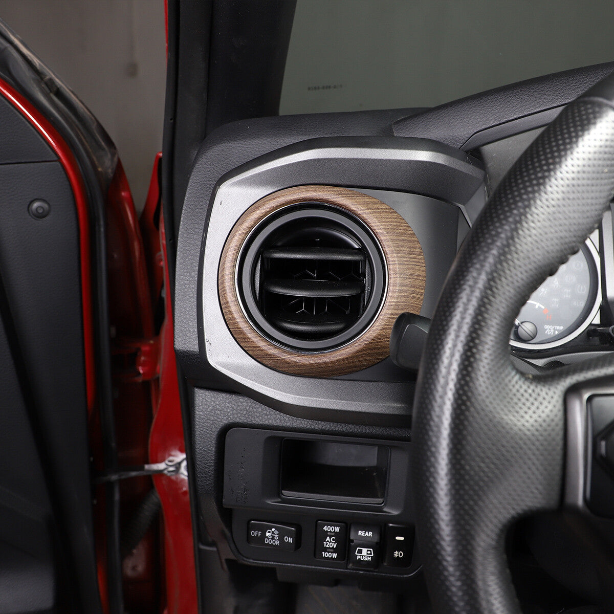 Wood Grain Interior Center Console Cover Trim For Toyota Tacoma 2016-2023 21
