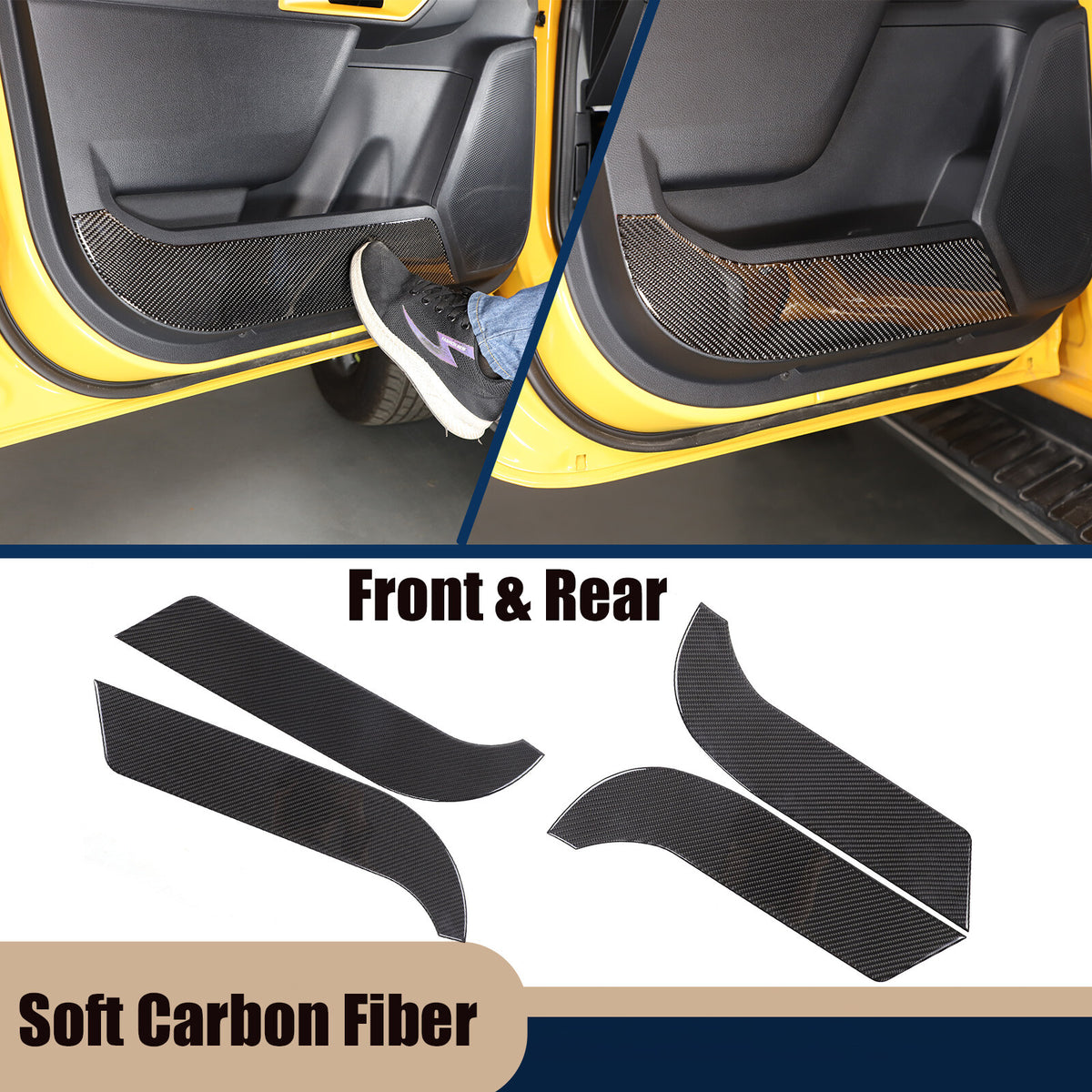 Front & Rear Door Bottom Anti-Kick Sticker Trim For Ford Ranger Raptor T9 2024 1