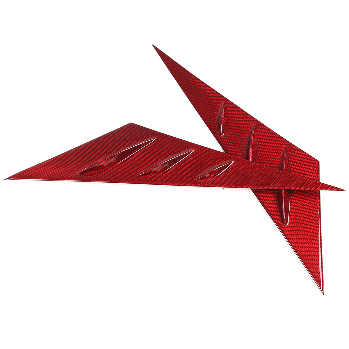 Red Real Carbon Fiber Window Triangle A-Pillar Cover Trim For Corvette C6 05-13 14
