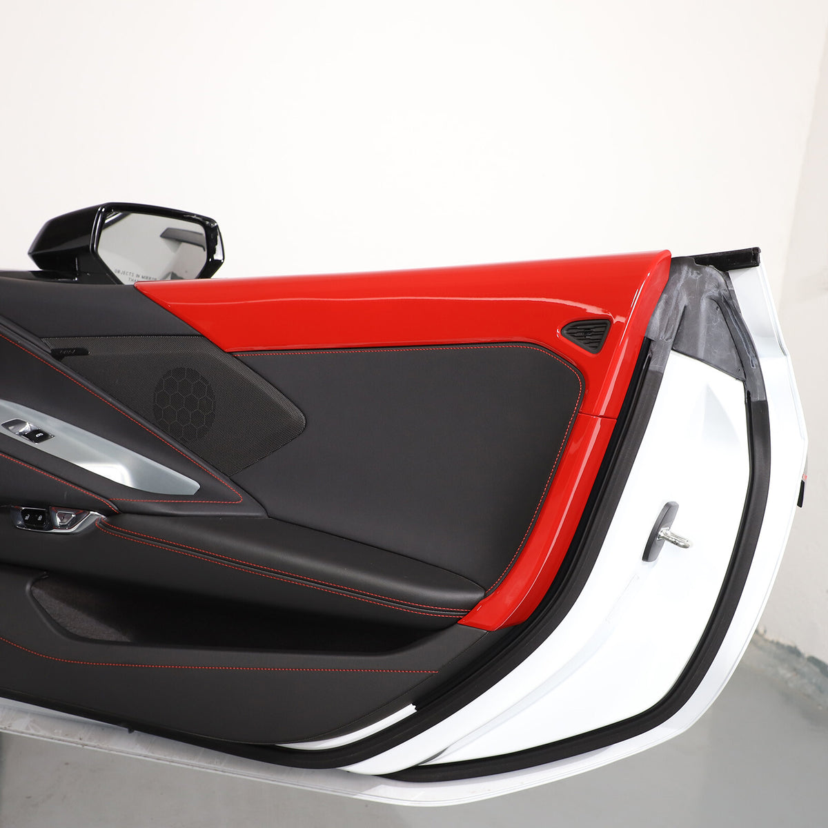 ABS Red Inner Interior Door Panel Cover Trim For Corvette C8 Z51 Z06 2020-26 13