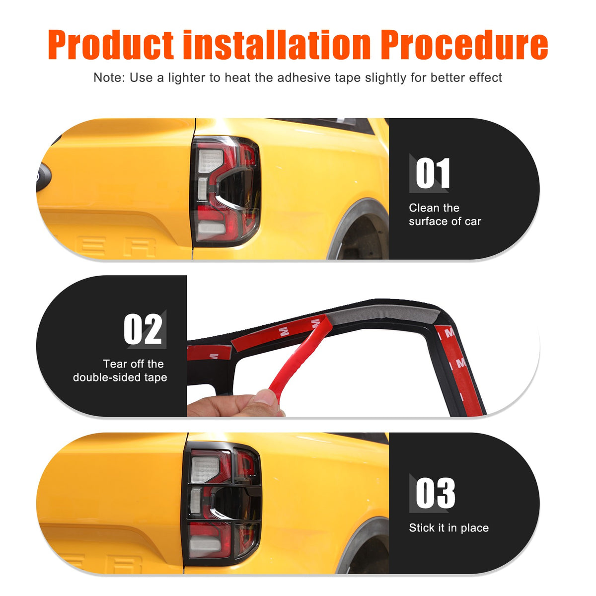 Matte Black ABS Tail Light Frame Trim For Ford Ranger T9 2023+ US 4