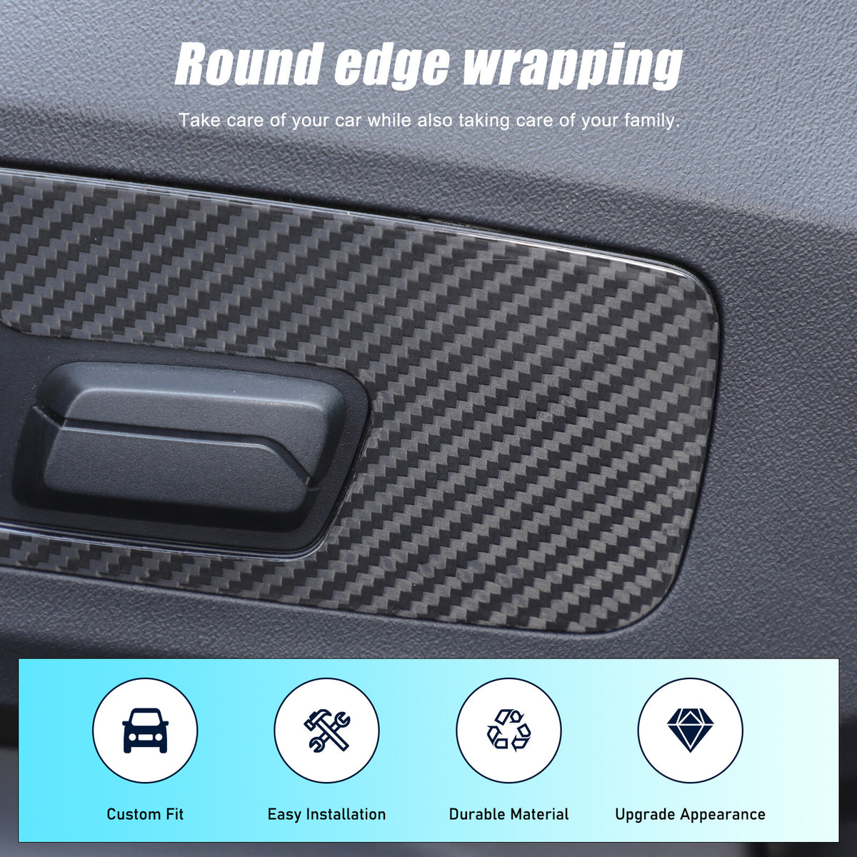 Real Carbon Fiber Seat Adjustment Button Frame Trim For BMW X1 U11 2023-2024 9