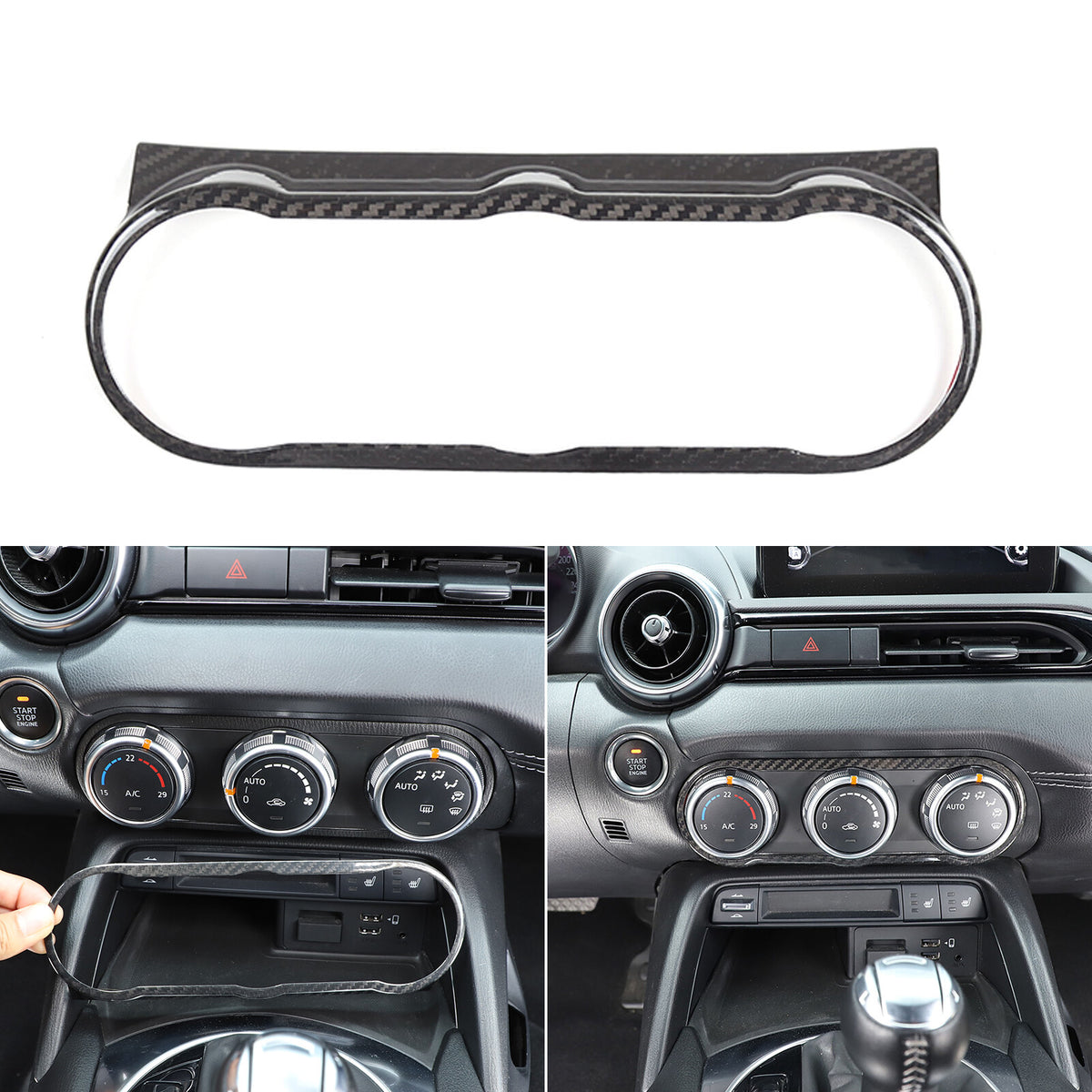 Real Carbon Fiber Interior Center Console Trim Kit Set For Mazda MX-5 Miata 16+ 13