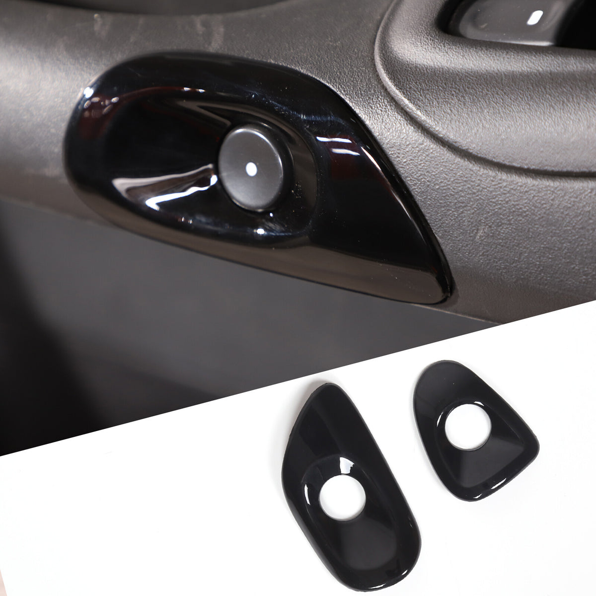 Glossy Black ABS Window Lift Button Trim Frame Cover Set For Corvette C6 2005-13 2