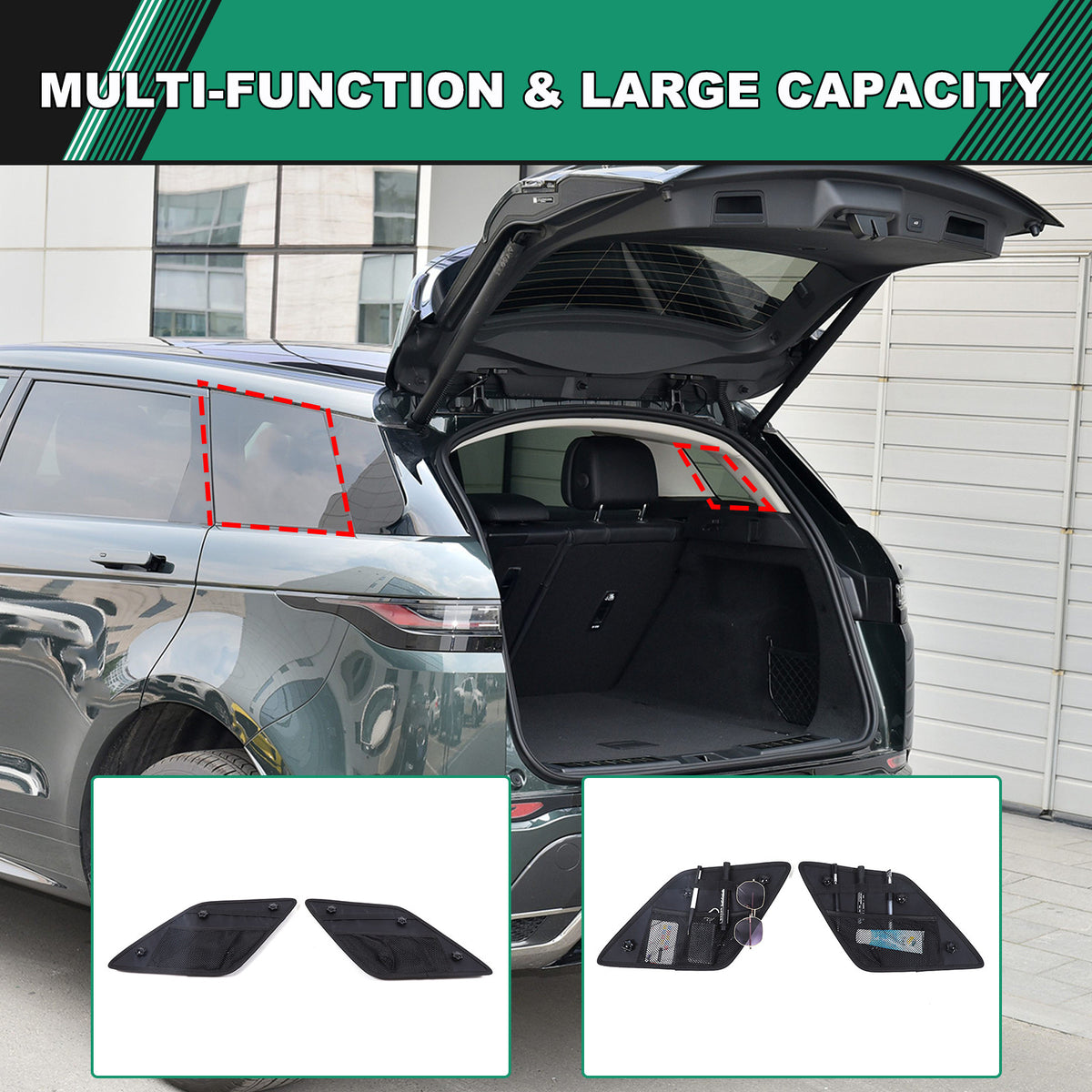 Rear Window L&R Side Storage Bag Box Organizer For Land Rover Evoque L 2021-2024 1