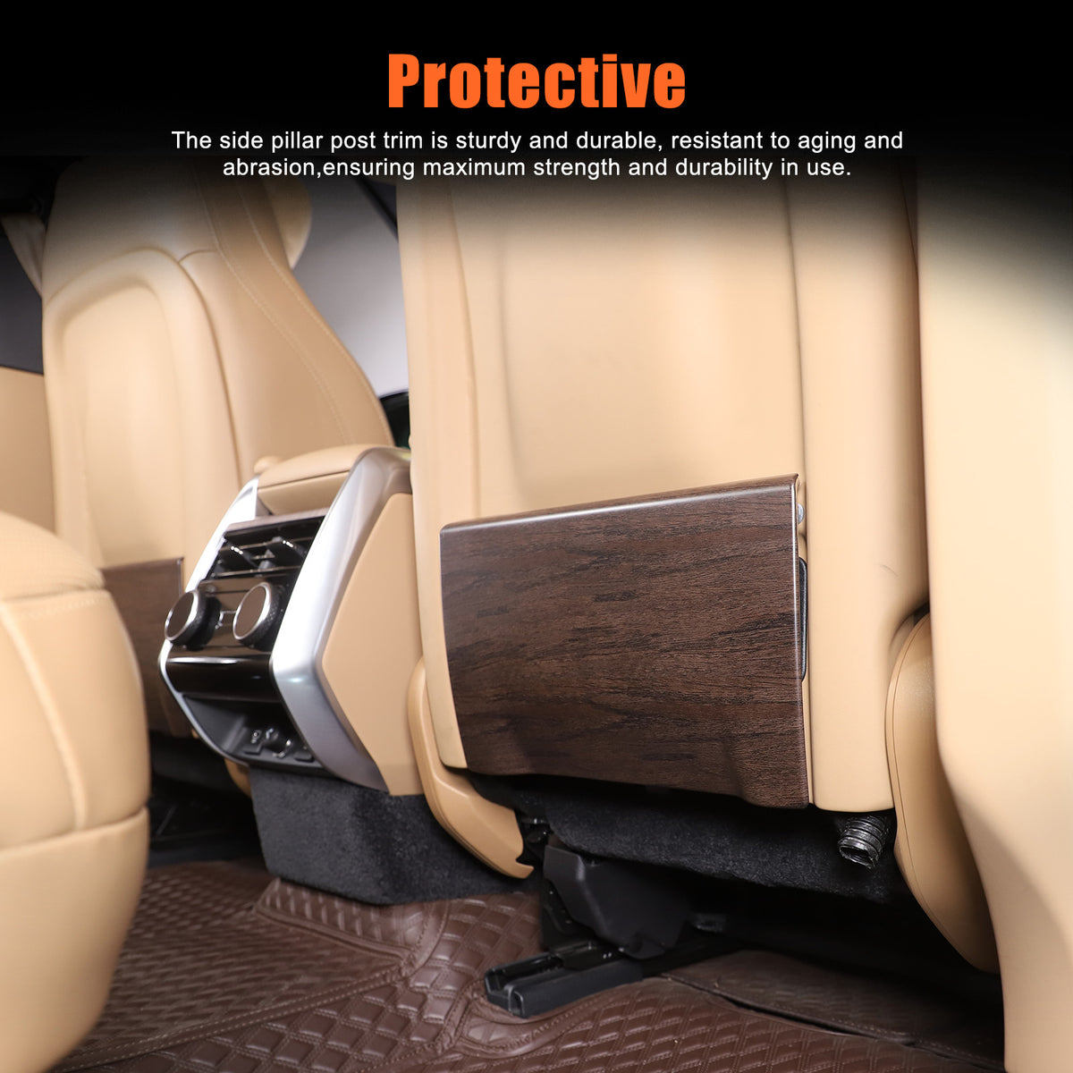 Grain ABS Seat Back Anti-kick Panel Trim Cover For LR Range Rover 2023-2024 8