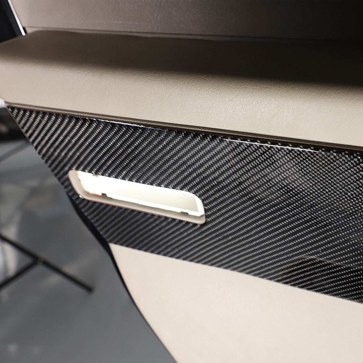 Carbon fiber Door Welcome Lights Panel Trim Sticker For Hummer H2 03-07 2