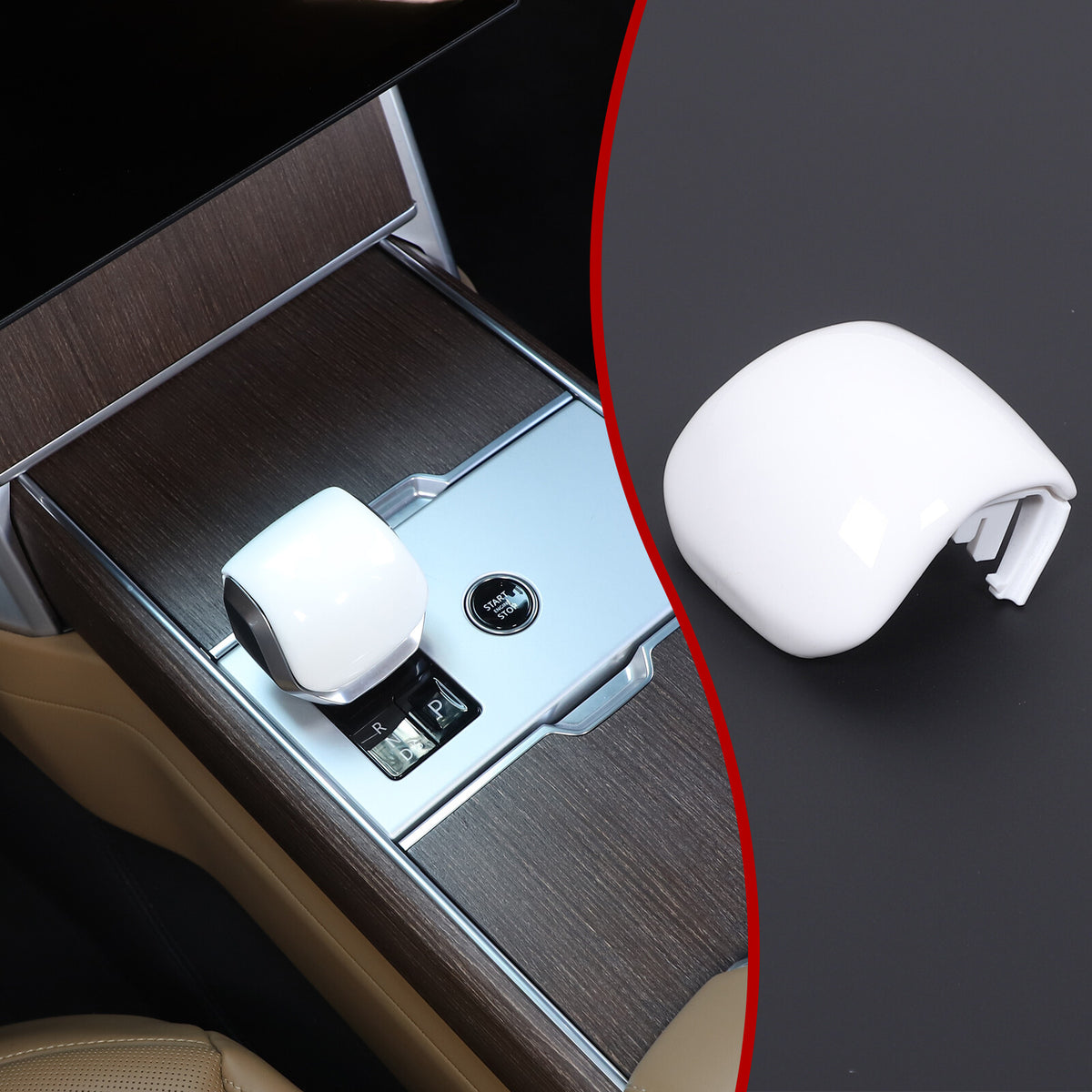 Ceramic White Gear Shift Knob Cover Replacement Trim For LR Discovery 5 LR5 21+ 14