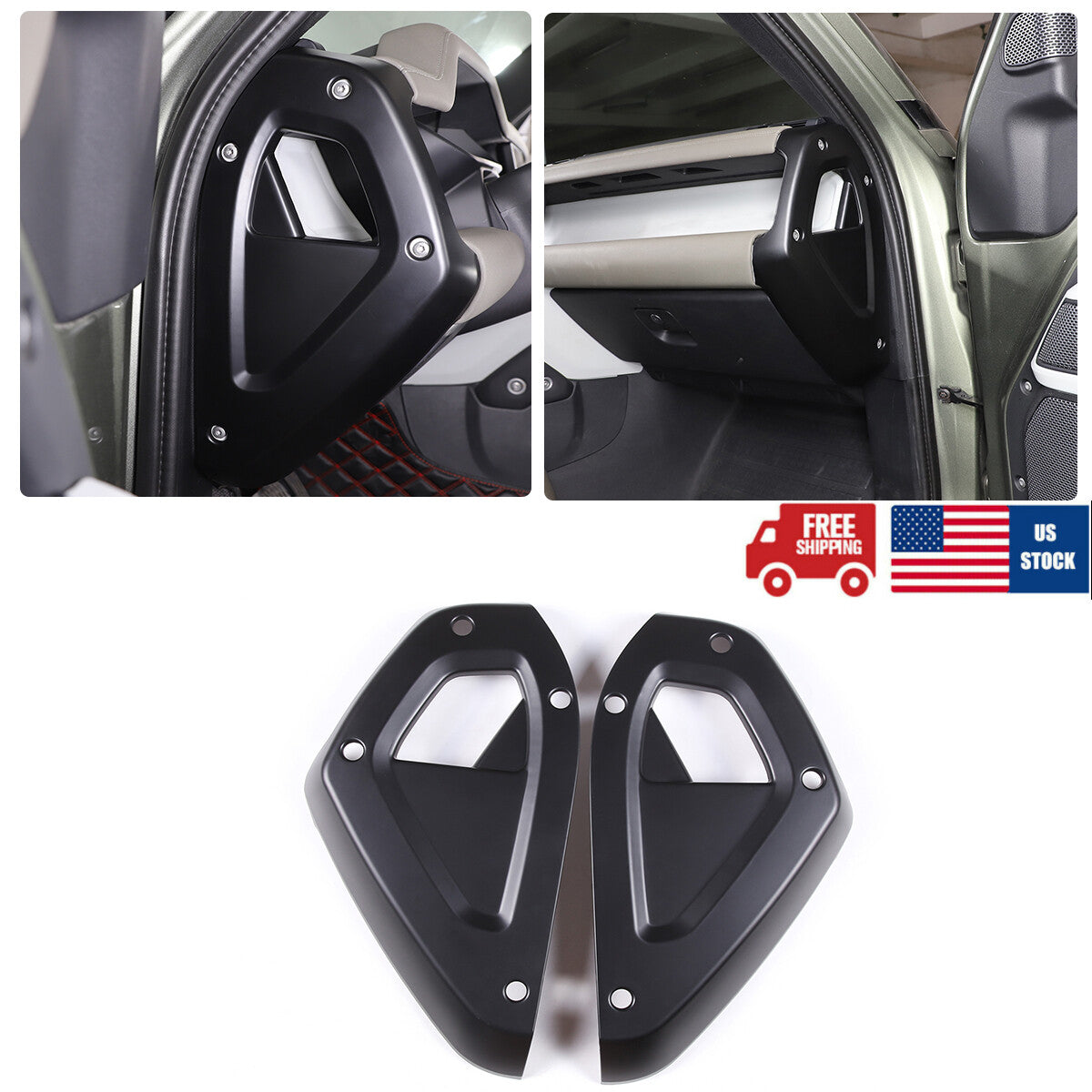 Matte Black Dashboard Side Panel Trim Cover For Land Rover Defender 2020-23 US 1