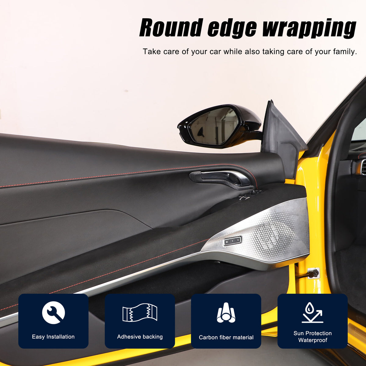 Matte Real Carbon Fiber Interior Door Handle Cover Trim For Lotus EMIRA 2021-25 21