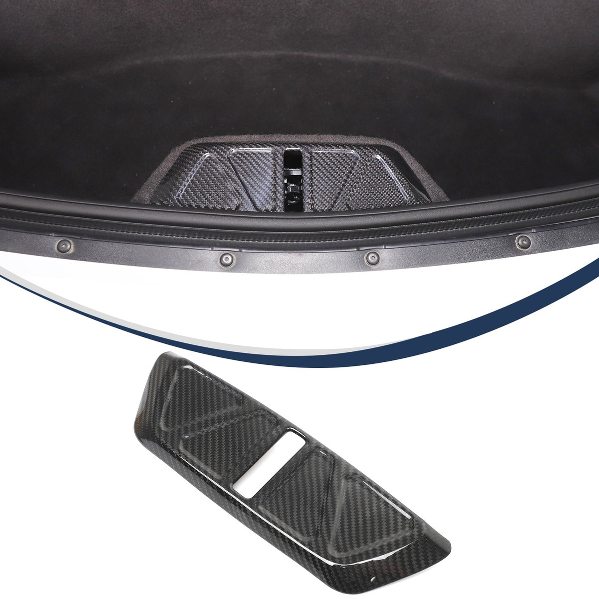 Real Carbon Fiber Trunk Lock Base Cover Trim For Corvette C8 Coupe 2020+ 24