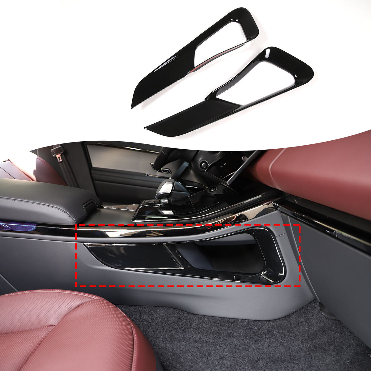 Glossy Black Center Console Gear Shift Strip Trim For Range Rover Sport 2023-24 17