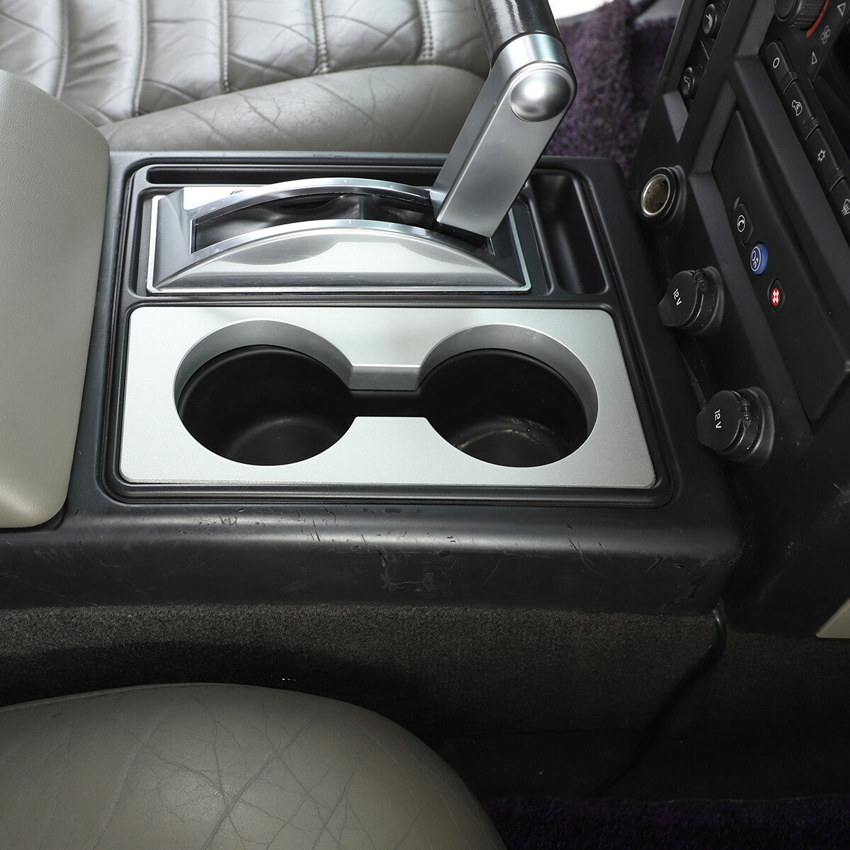 Silver Alloy Front Water Cup Holder Cover Trim For Hummer H2 2003-2007 9