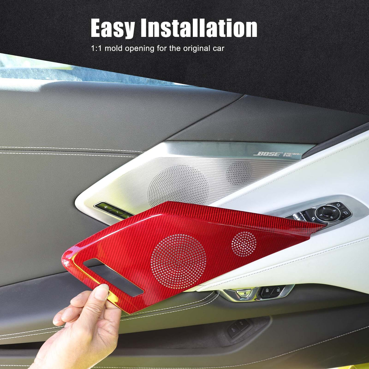 Red Real Carbon Fiber Interior Full Decor Cover Trim Kit for Corvette C8 2020-25 - Variants 31-32 11