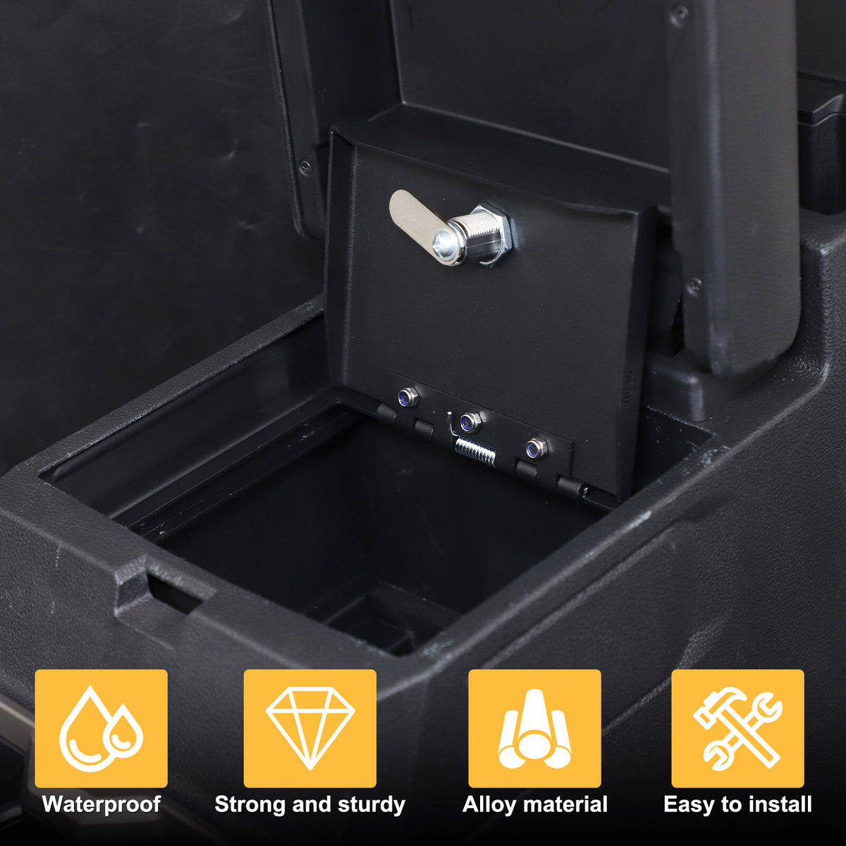 Steel Center Console Safe GUN Storage Lock Box TRAY For Toyota Tacoma 24+ US 14