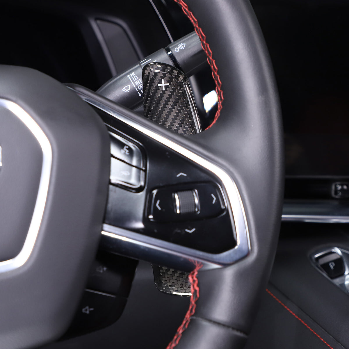 Black Real Carbon Fiber Gear Shift Paddles Paddle Shifters For Corvette C8 20-26 8