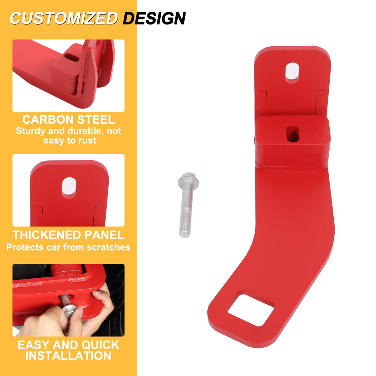 Red Rear Bumper Right Side Tow Hook For Toyota Land Cruiser Prado LC250 2024+ 3