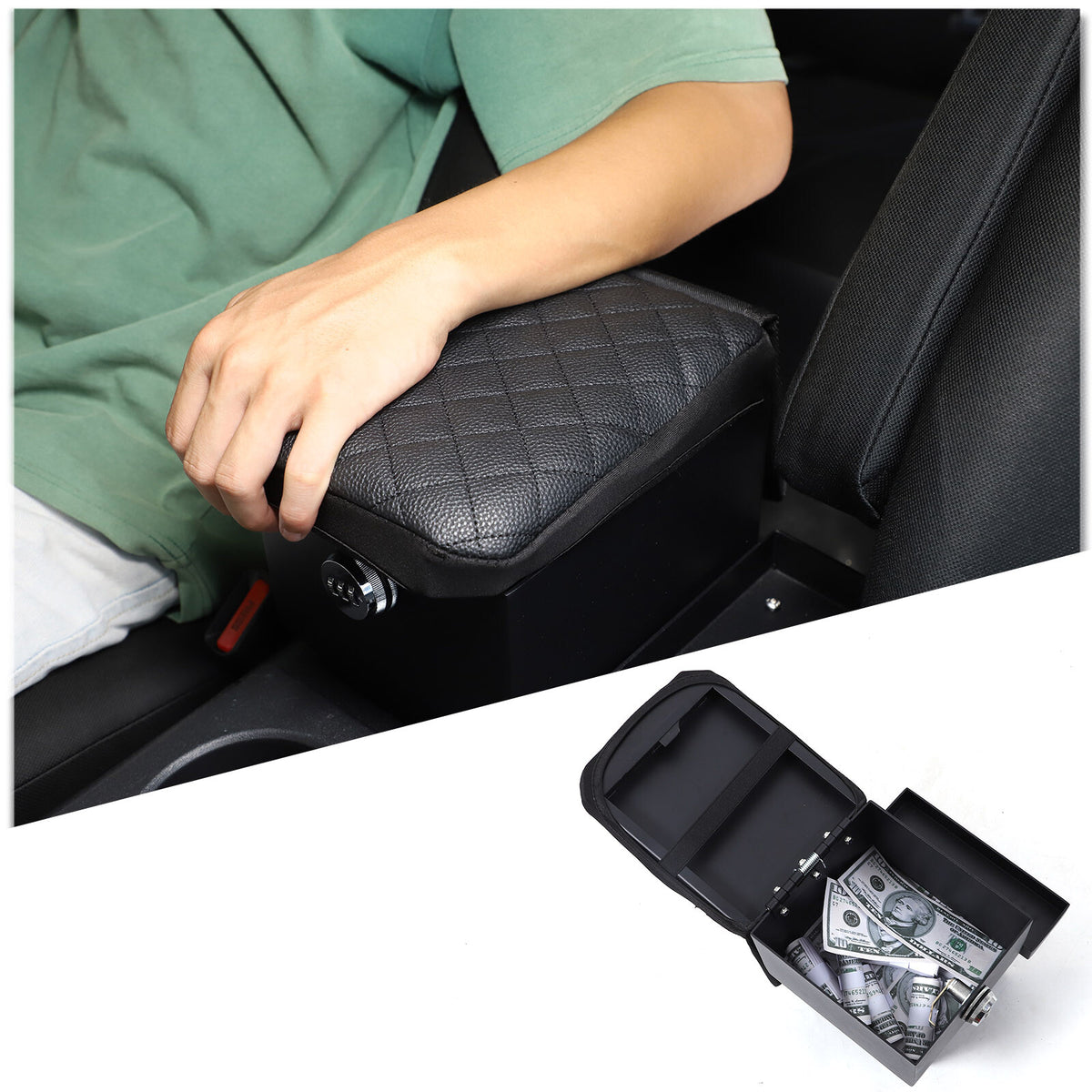 Steel Center Console Armrest Safe Storage Box w Lock For Toyota FJ Cruiser 07-21 23