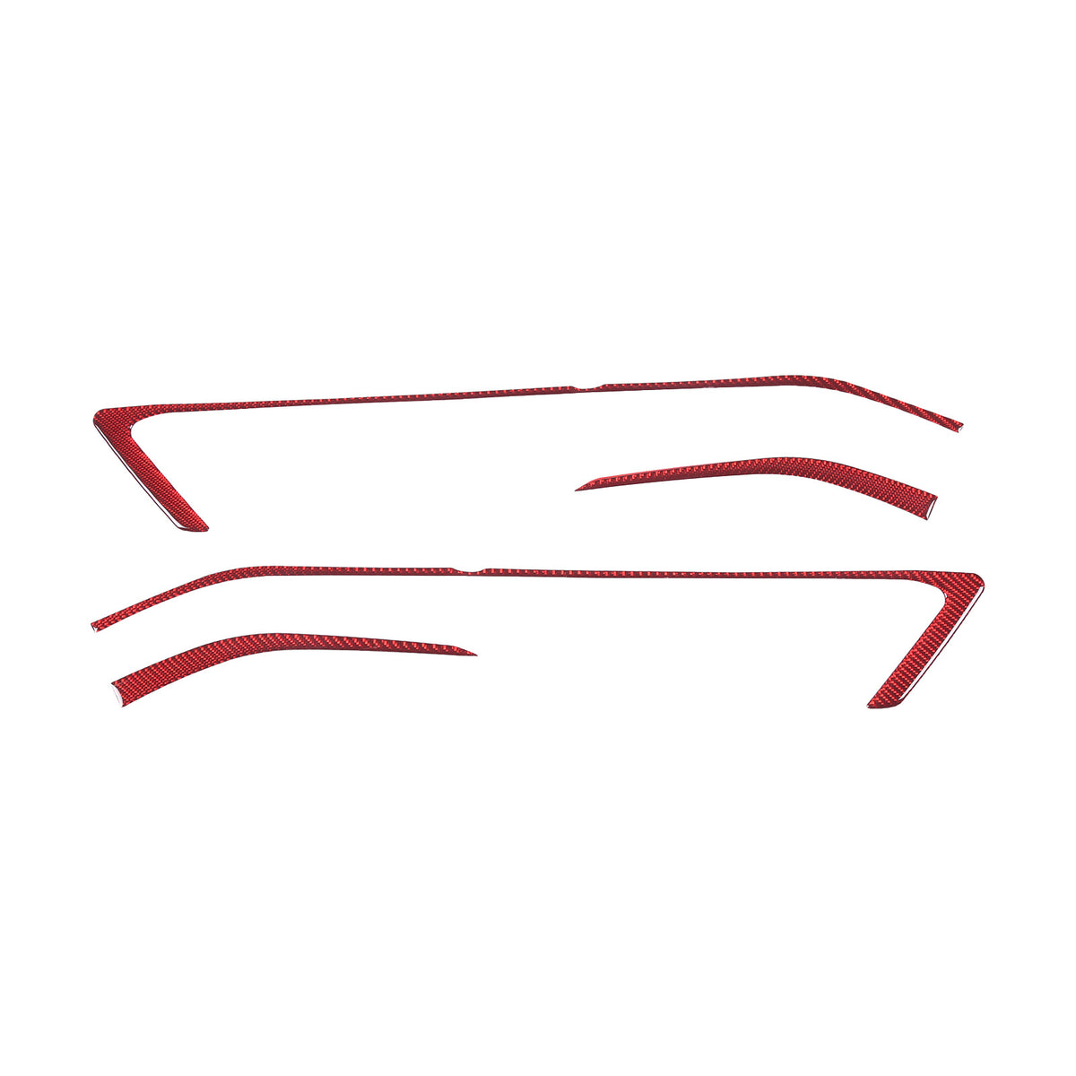 Red Soft Carbon Fiber Interior Decor Trim Kit Cover Set For Corvette C8 20-25 214