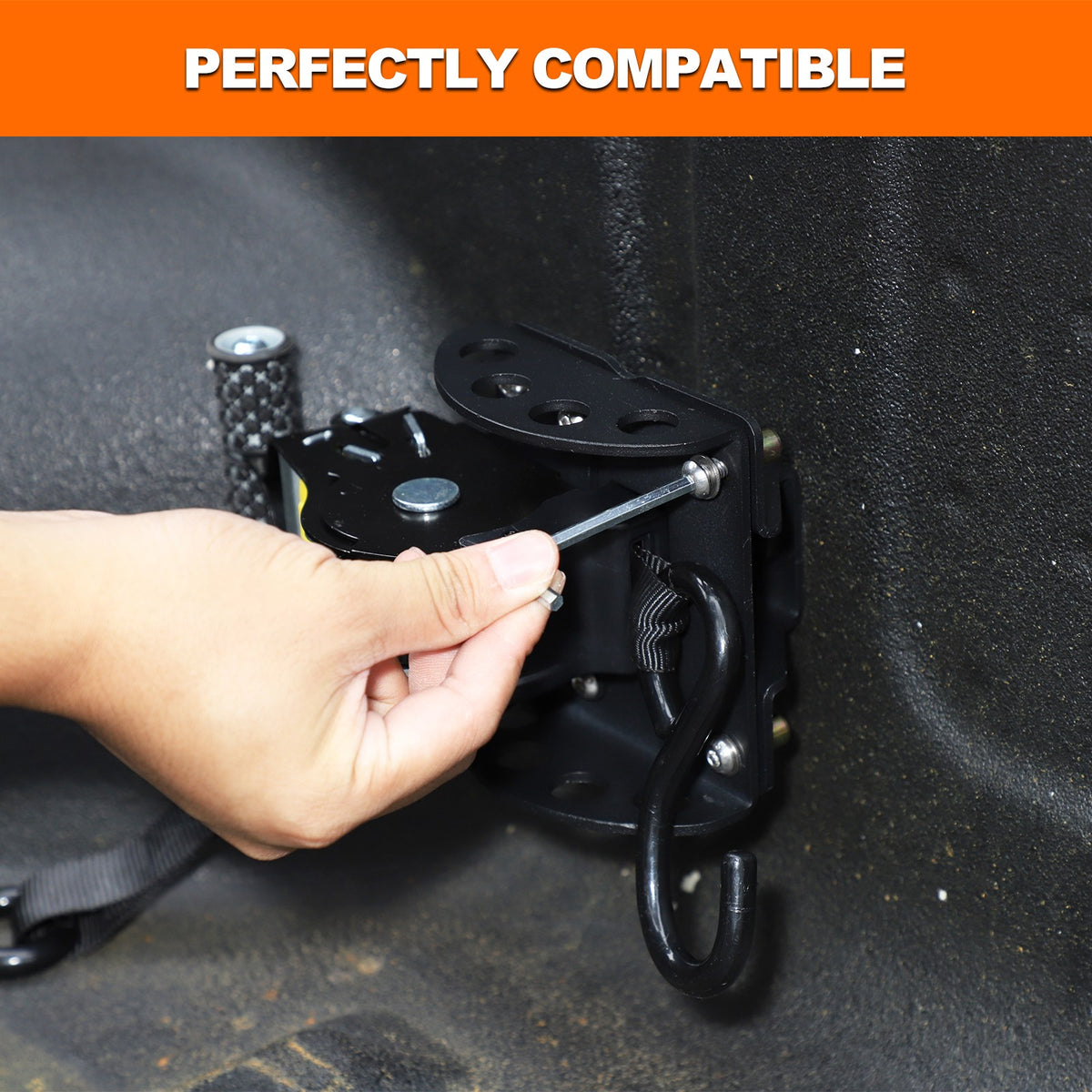 Carbon Steel Truck Bed Tie Down Ratchet Strap Trim For Ford Ranger T9 2023+ 4