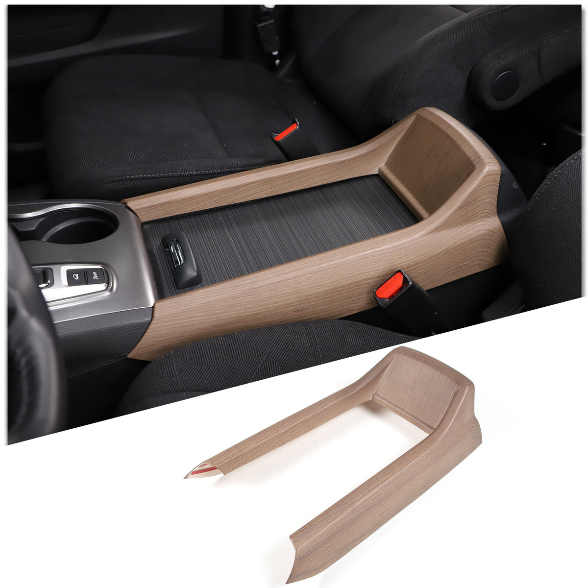 ABS Wood Grain Center Console Armrest Box Side Panel Trim for Honda Pilot 15-22 18