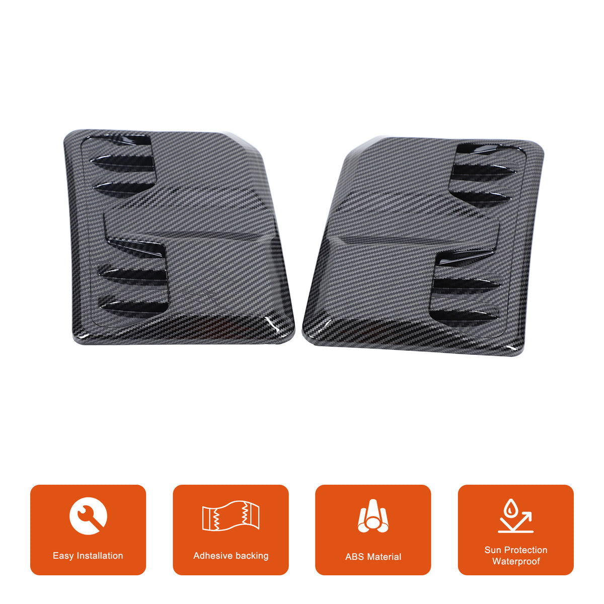 ABS Carbon Fiber Hood Engine Air Vent Cover Trim For Ford Ranger T9 2023-2024 6