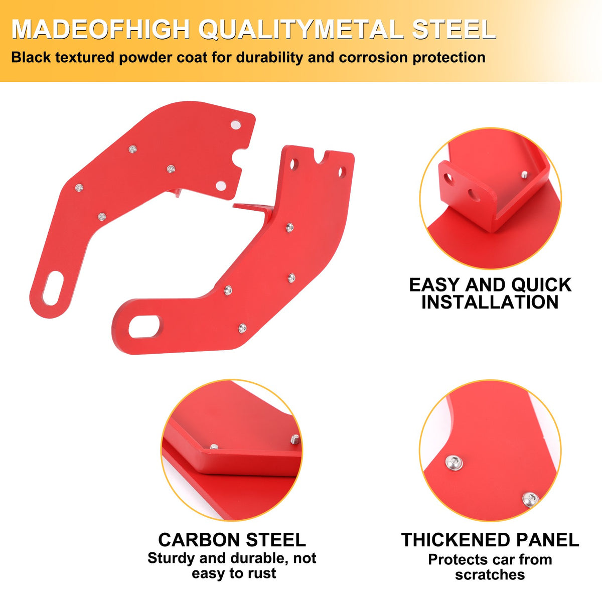 Red Steel Rear Bumper Left & Right Tow Hook Rescue For Nissan Titan 2016-23 19