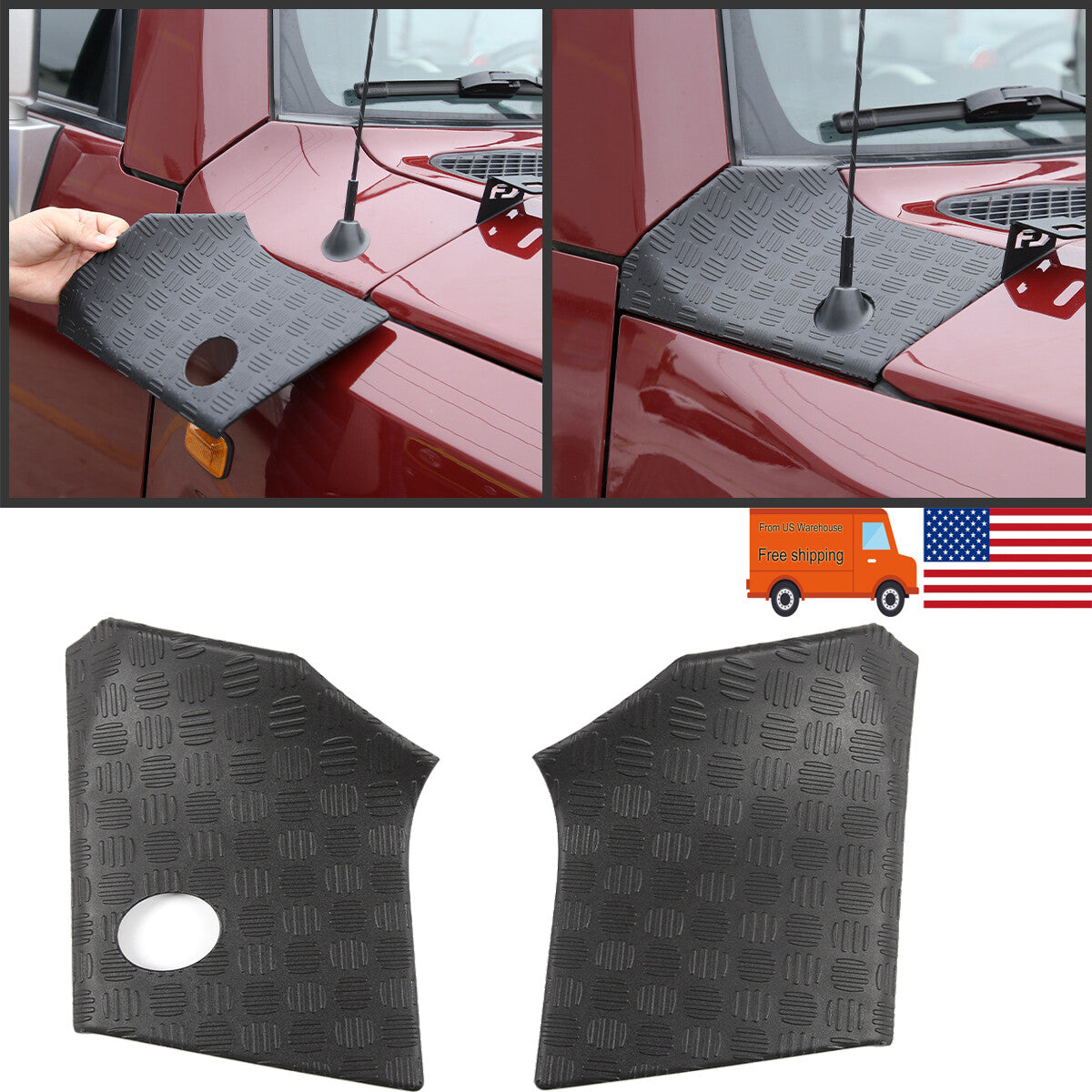 For Toyota FJ Cruiser 07-21 Hood Side Trim Overlay anti-Scratch Resistant Panel 1