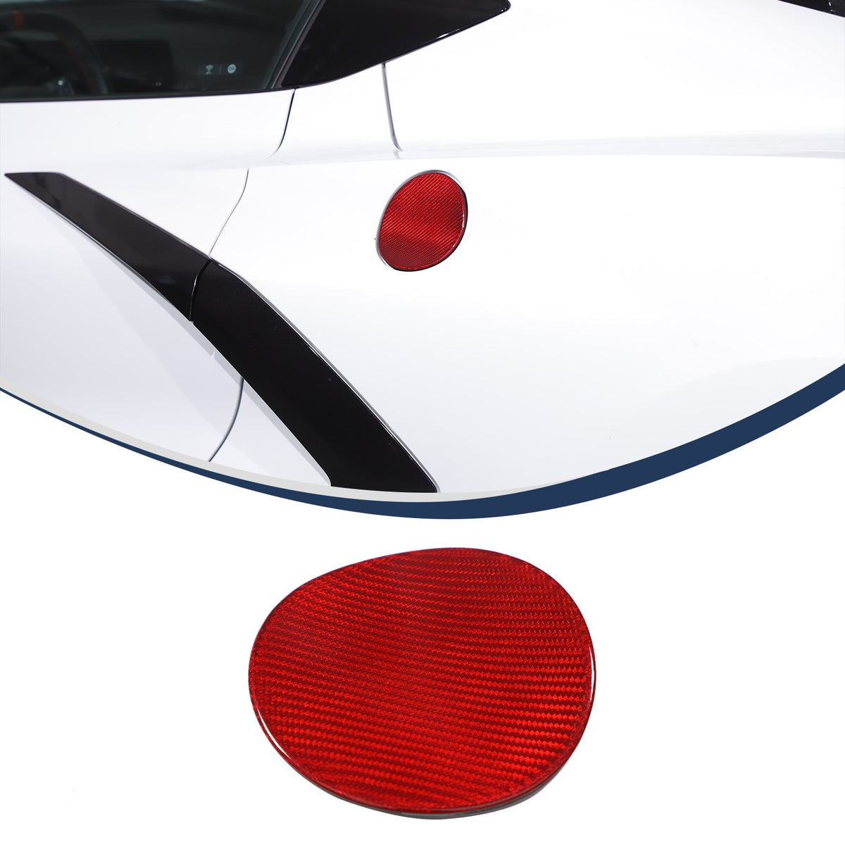 Replacement Red Real Carbon Fiber Fuel Tank Cap Lid Cover For Corvette C8 20+ US 2