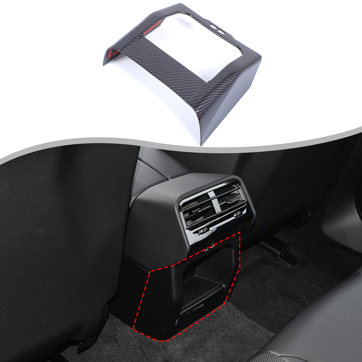 Carbon ABS Interior Rear Air Vent Anti-Kick Panel Trim For BMW 5 Series G60 24+ 1