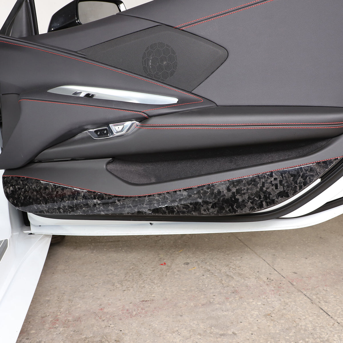 Forged Carbon Fiber Car Door Anti-kick Guard Trim Panel For Corvette C8 2020-26 1