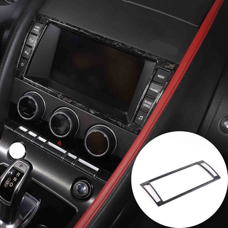 Forged Carbon Fiber Center Console Dashboard Display Trim For Jaguar F-Type 13+ 4