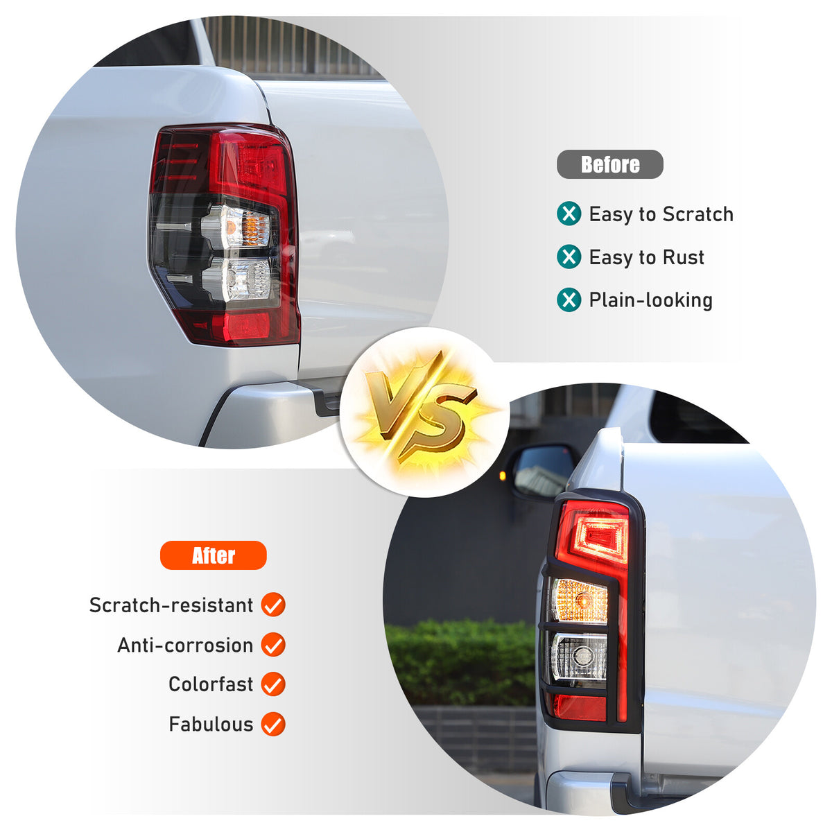 Matte Black Tail Lamp Lights Cover For Mitsubishi L200 Triton MR 2019-23 7