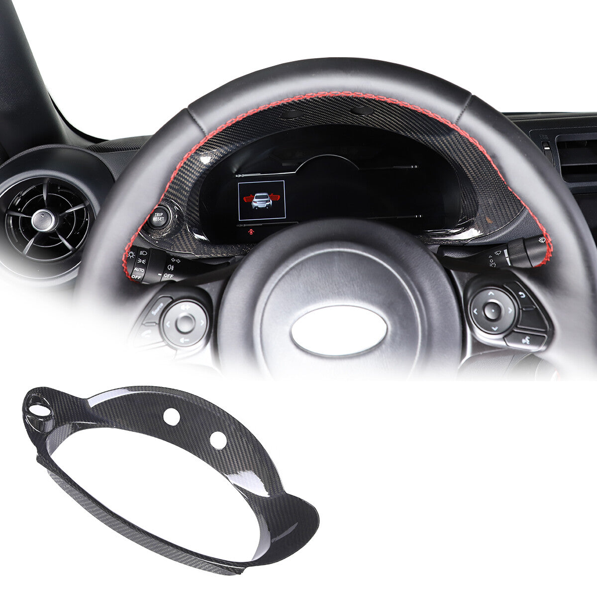 Real Carbon Fiber Tachometer Frame Cover Trim For GR86/Subaru BRZ 2022-23 1