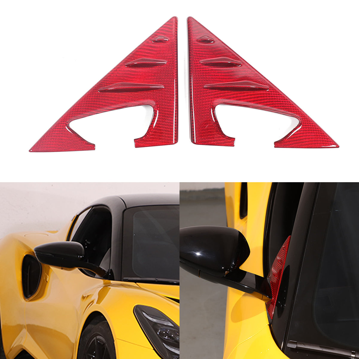Red Real Carbon Fiber Interior Exterior Conosle Trim Cover For Lotus EMIRA 21-25 177