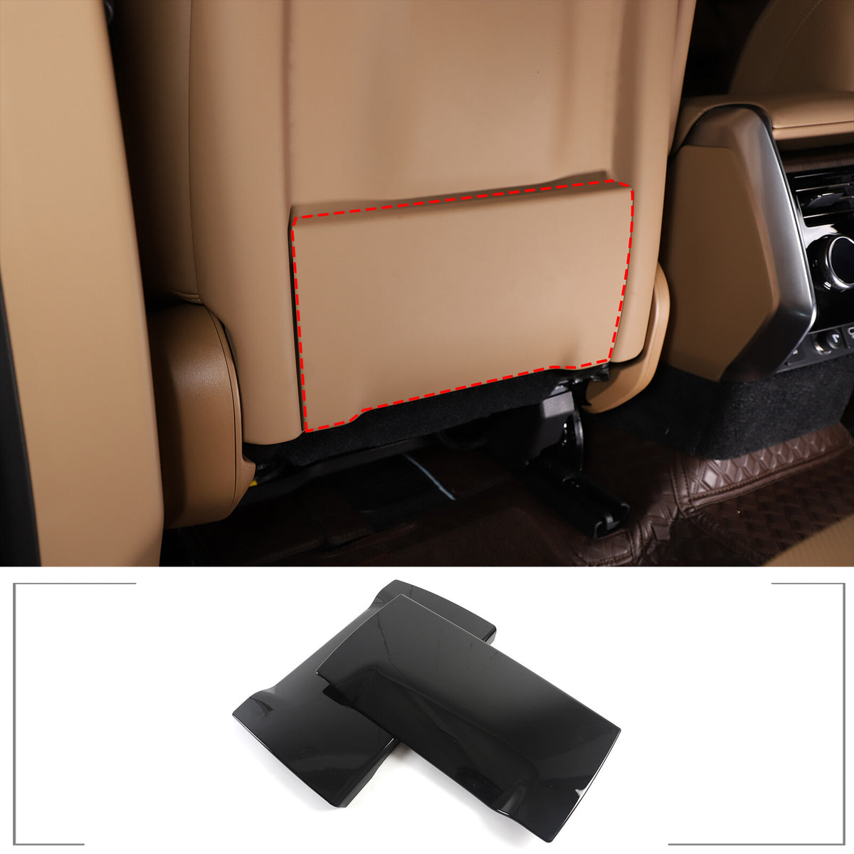 Glossy Black ABS Seat Back Anti-kick Panel Trim Cover For Range Rover Sport 2023 8