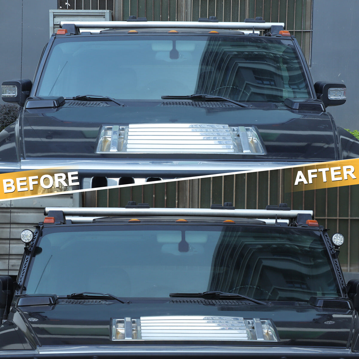 Carbon Steel A-Pillar LED Light Bar Mount Bracket For Hummer H2 2003-2009 12