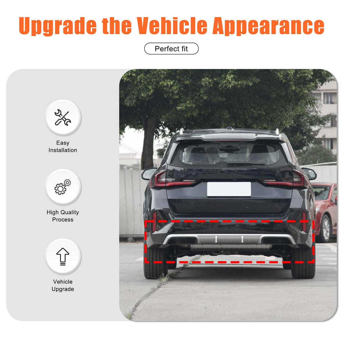Piano Black Rear Lower Bumper Side Spoiler Trim For BMW X1 U12 23+ Sport US 19